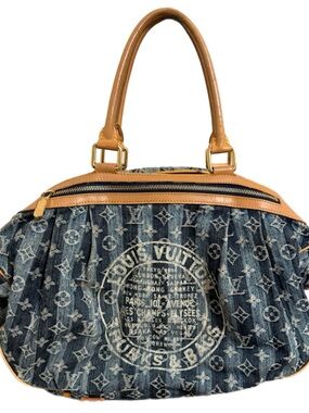 Louis Vuitton Limited Edition Denim Cabas Raye GM